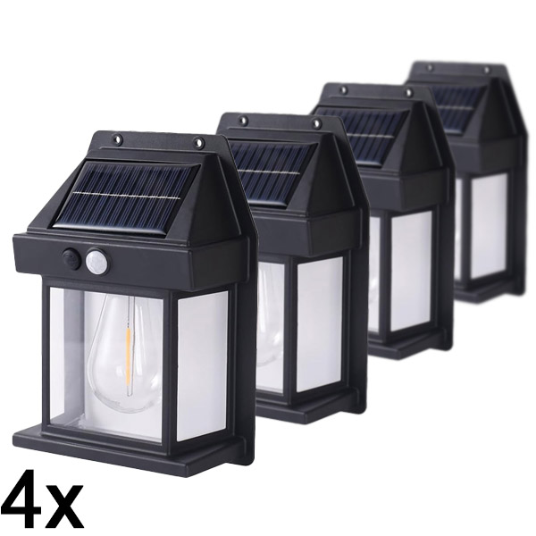 4x Buiten bewegingslicht op zonne-energie | FLUXLAMP