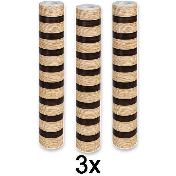 3x Elegante muurstickers met houteffect | LINEWALL