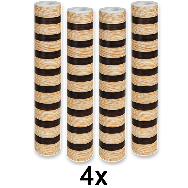 4x Elegante muurstickers met houteffect | LINEWALL