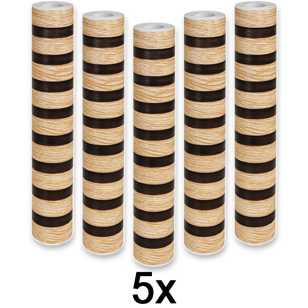 5x Elegante muurstickers met houteffect | LINEWALL